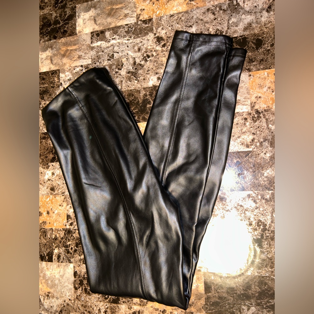Nicole Miller Black Faux Leather Leggings